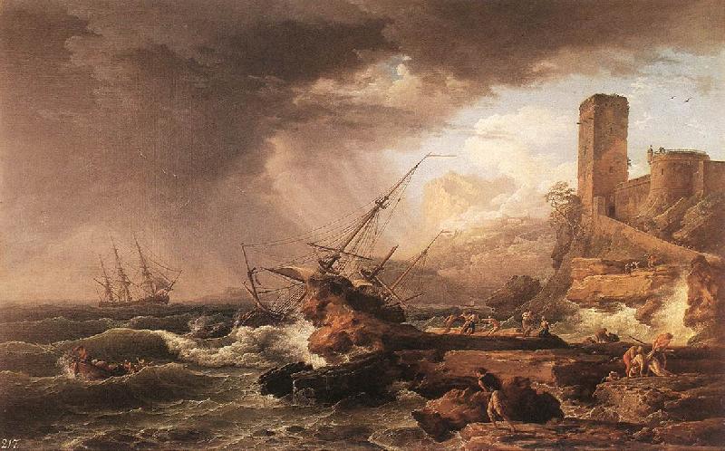 VERNET, Claude-Joseph Storm with a Shipwreck China oil painting art